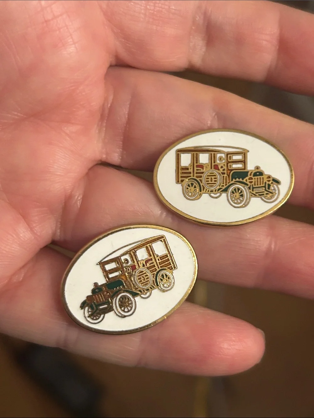 Vintage 1970’s Avon Enameled Antique Automobiles Cuff Links
